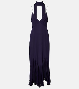 Candita scarf-detail silk midi dress | Khaite