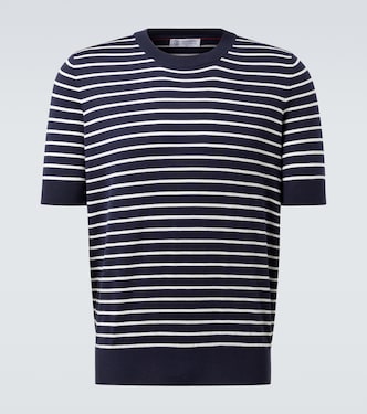 Striped cotton jersey T-shirt | Brunello Cucinelli