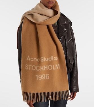 Acne Studios Stockholm 1996 シルクスカーフ Venus 1996 jacquard wool scarf in beige - Acne Studios | Mytheresa