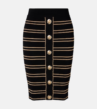 Ribbed-knit striped miniskirt | Balmain