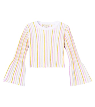 Ribbed-knit striped cotton-blend top | Stella McCartney Kids