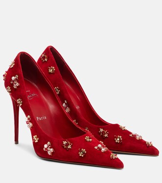Mix Kate 100 embellished suede pumps | Christian Louboutin