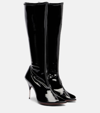 Bruna 95 patent leather knee-high boots | Amina Muaddi