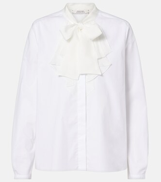 Pure Power bow-detail cotton-blend poplin blouse | Dorothee Schumacher