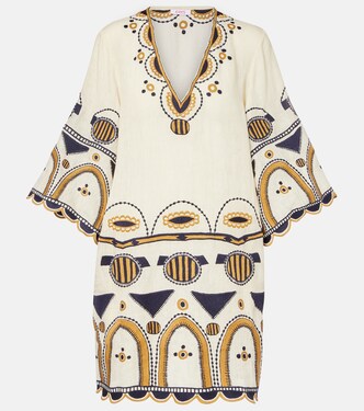 Besticktes Minikleid Medallion aus Leinen | Eres