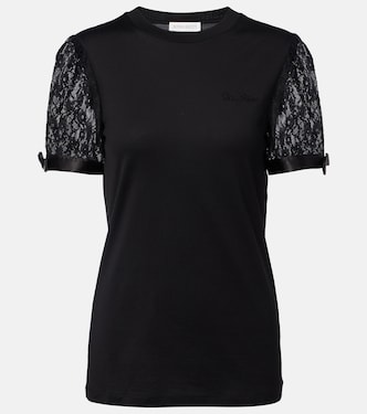 T-Shirt aus Baumwoll-Jersey mit Spitze | Nina Ricci