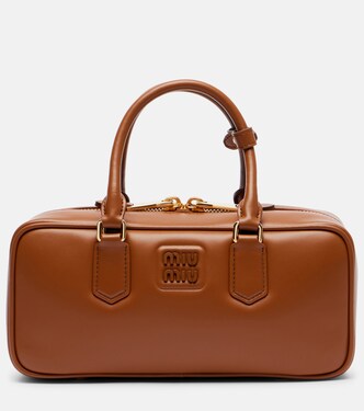 Arcadie Large leather top-handle bag | Miu Miu