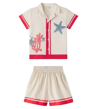 Palmer cotton and linen shirt and shorts set | Bebe Organic