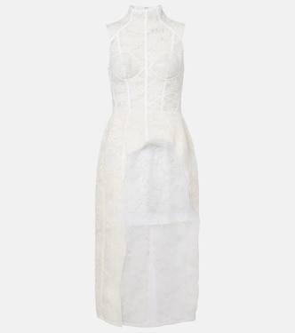 Robe corset en dentelle de coton mélangé à motif floral | Acne Studios