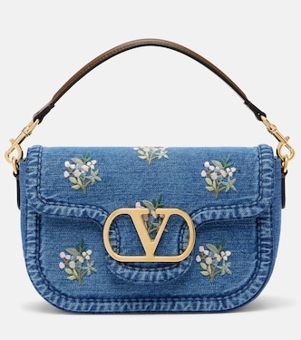 Alltime Medium denim shoulder bag | Valentino Garavani