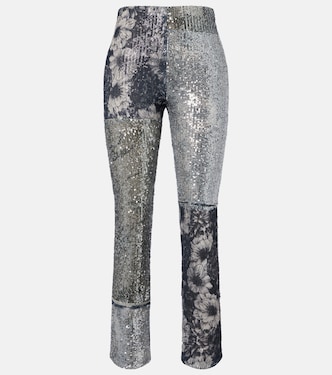 Sequined patchwork slim pants | Maison Margiela