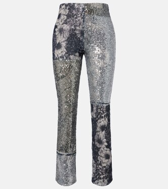 Sequined patchwork slim pants | Maison Margiela