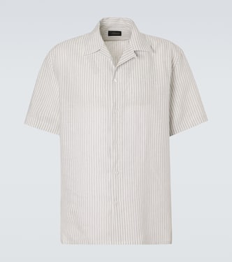 Striped linen bowling shirt | Brioni