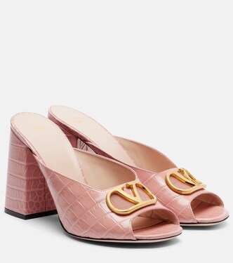 VLogo croc-effect leather mules | Valentino Garavani