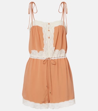 Playsuit aus Seide mit Spitze | Chloé