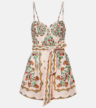 Fruit Beauty Scarf floral linen romper | Farm Rio