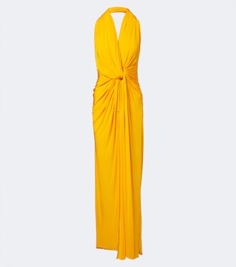Draped halterneck jersey gown | Alex Perry