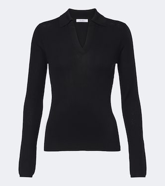 Ribbed-knit silk and cashmere polo sweater | Max Mara