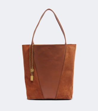 Chloé Spin Medium leather and suede tote bag | Chloé