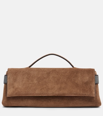 Essence Small suede top-handle bag | Brunello Cucinelli