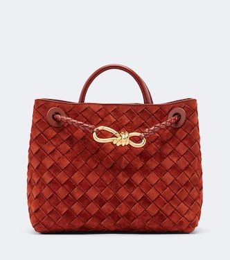 Andiamo Intrecciato Small suede tote bag | Bottega Veneta