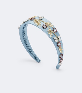 Embellished satin headband | Erdem