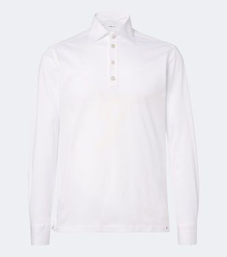 Cotton poplin polo top | Kiton
