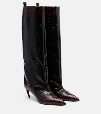 Lea snake-effect leather knee-high boots | The Attico