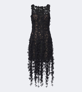 Semi-sheer guipure lace midi dress | Oscar de la Renta