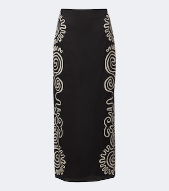 Bruna printed linen maxi skirt | Cala de la Cruz