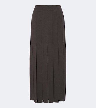Marloes cotton and cashmere midi skirt | Lisa Yang