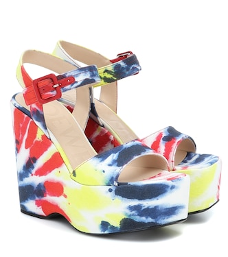Paula's Ibiza - Sandali tie-dye in canvas con zeppa | Loewe