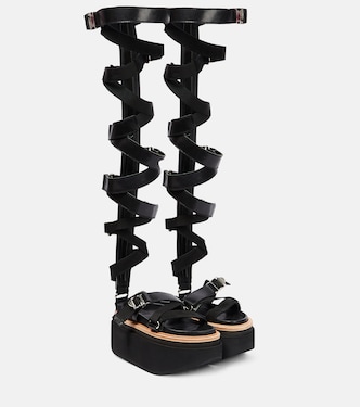 Lace-up leather sandals | Sacai