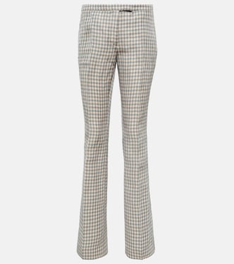 Pantalon en lin mélangé à taille basse et carreaux | Acne Studios