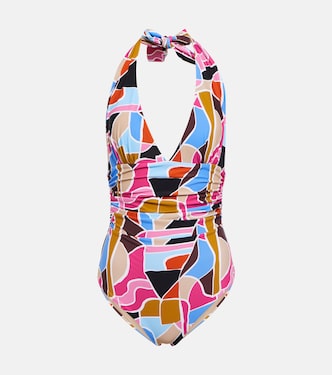 Le Reve printed halterneck swimsuit | Rebecca Vallance