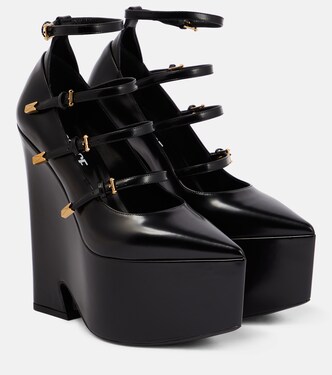 Tempest leather platform pumps | Versace