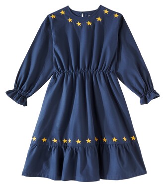 Robe Stars brodée en coton | Tinycottons