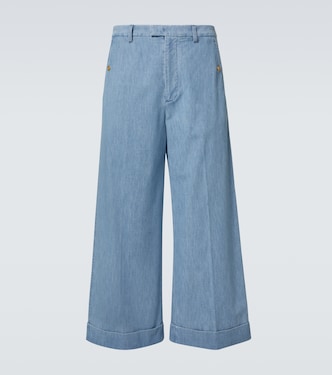 Cropped wide-leg denim pants | Valentino