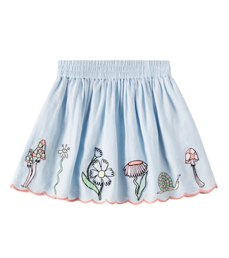 Embroidered linen and cotton skirt | Stella McCartney Kids