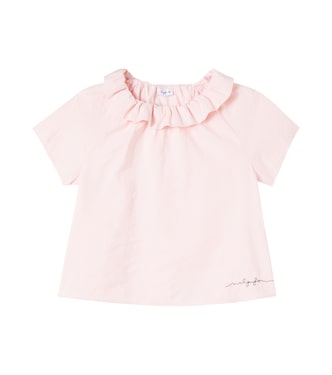 Logo ruffled jersey top  | Il Gufo