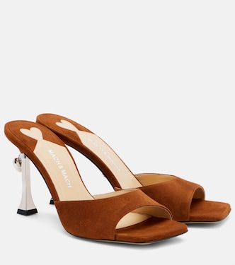 Puffy Heart Ring 95 suede mules | Mach & Mach