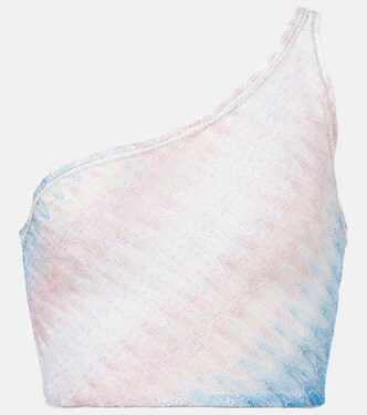 Wave cropped one-shoulder top | Missoni