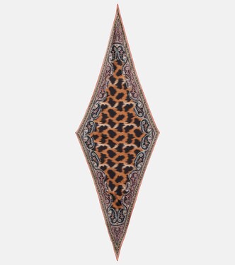 Rombetto leopard-print silk scarf | Etro