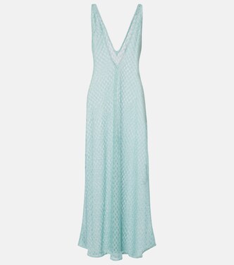Open-knit lamé maxi dress | Missoni