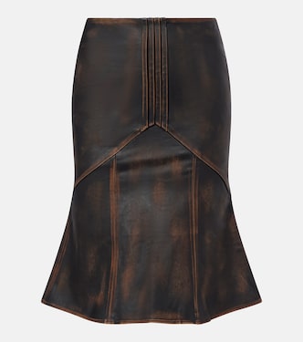 Leather midi skirt | Shushu/Tong