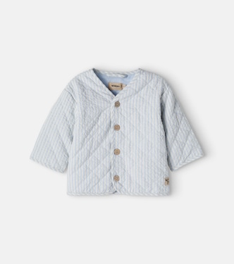 Baby Saxo striped quilted cotton jacket | Wheat