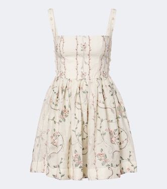 Mielero embroidered floral linen minidress | Agua by Agua Bendita