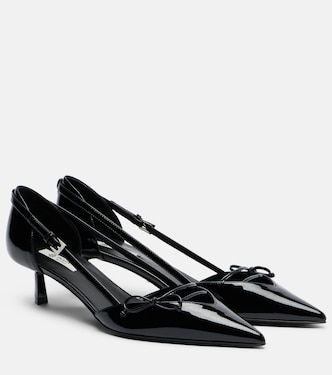 Bow-detail patent leather pumps | Prada