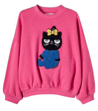 Cat patch-appliqué jersey sweatshirt | Mini Rodini
