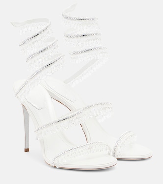 Sandalen Chandelier aus Satin mit Kristallen | Rene Caovilla